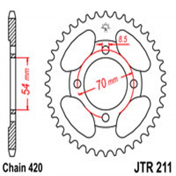 JT JT Rear Sprockets R/W 211-39T HON (212)